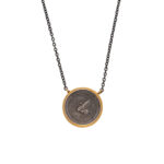 Sterling Silver Chain Necklace with The Pegasus on a Coin Pendant