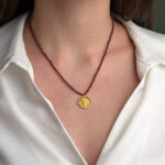 Medusa Neckalce with Garnet Stones - 925 Sterling Silver - Image 2