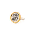 Wisdom Owl Ring in 925 Sterling Silver and Gold Plated