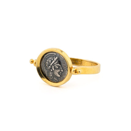 Two-Toned Goddess Athena Ring in 925 Sterling Silver