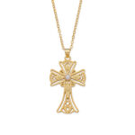 Byzantine Cross Necklace with Pearl - 925 Sterling Silver