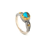 Doublet Ruby or Turquoise Byzantine Ring – Sterling Silver 925