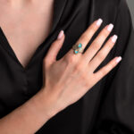 Doublet Turquoise Copper Byzantine Ring – Sterling Silver 925