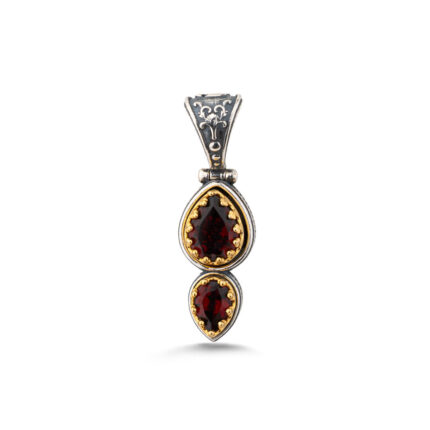 Doublet Garnet Teardrop Pendant – 925 Sterling Silver