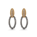 Oval Zircon Drop Stud Earrings – 925 Sterling Silver