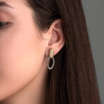 Oval Zircon Drop Stud Earrings – 925 Sterling Silver