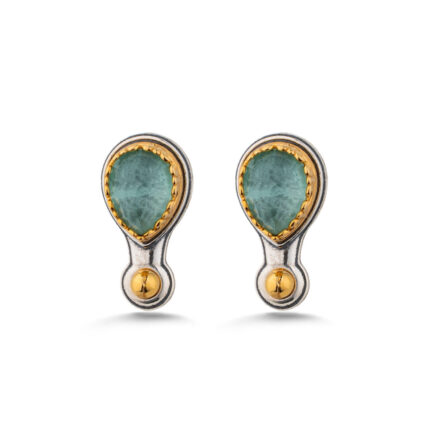 Amazonite Doublet Stud Earrings – 925 Sterling Silver