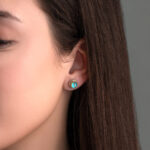 Doublet Ruby or Turquoise Copper Stud Earrings – 925 Sterling Silver
