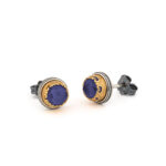 Doublet Ruby or Turquoise Copper Stud Earrings – 925 Sterling Silver - Image 7