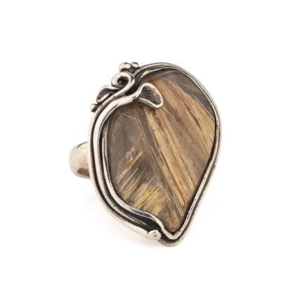 Quartz Rutile Gemstone Ring – 925 Sterling Silver