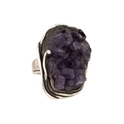 Raw Amethyst Ring – 925 Sterling Silver