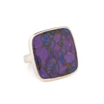 Square Purple Copper Ring – 925 Sterling Silver