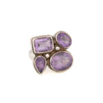 925 Sterling Silver Ring with Multi-Shape Amethyst