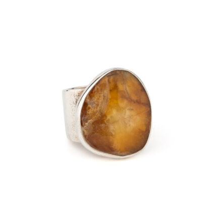 Amber Gemstone Ring – Sterling Silver 925