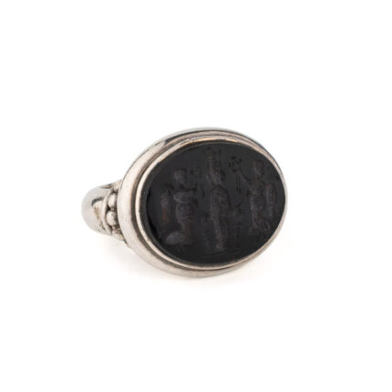 Oval Seal Ring with Sphragidolithos – 925 Silver