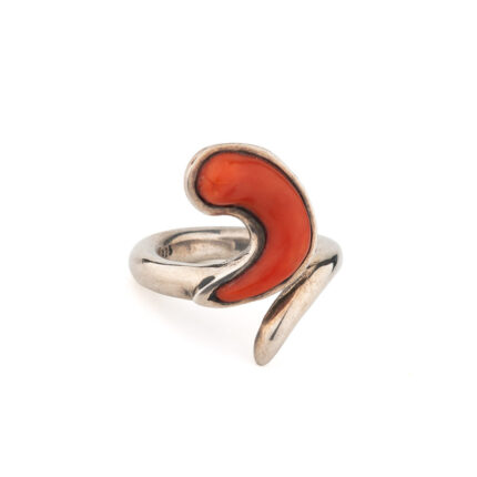 Open Boho Coral Ring – Sterling Silver 925