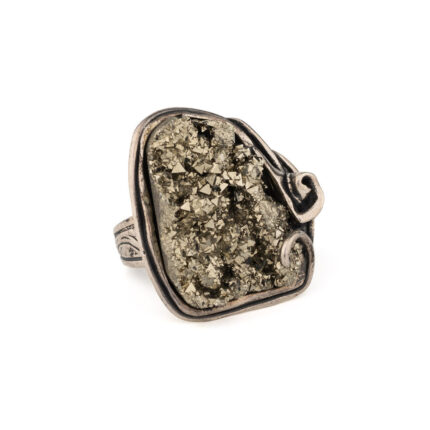 Raw Pyrite Ring – 925 Sterling Silver