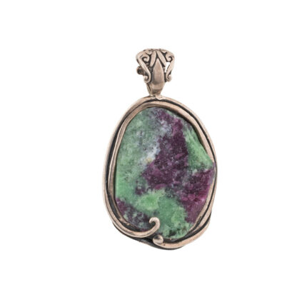 Raw Malachite Howlite Pendant – Sterling Silver 925