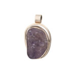 Raw Purple Amethyst Pendant – 925 Sterling Silver