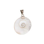 Round Mother of Pearl Eye of the Sea Pendant – 925 Silver