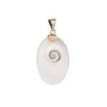 925 Sterling Silver Oval Mother of Pearl Pendant with Eye of the Sea