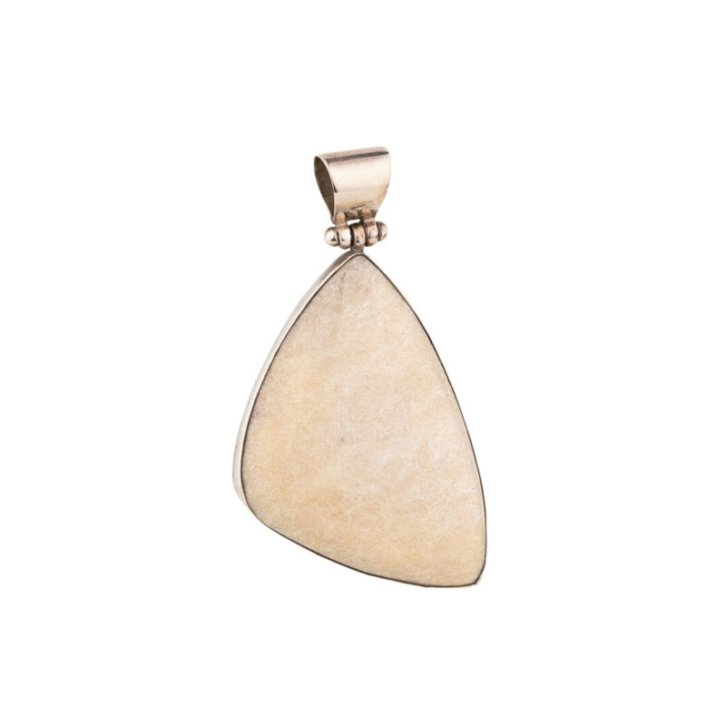 Coral Gemstone Pendant – 925 Sterling Silver