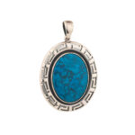 925 Sterling Silver Meander Pendant with Howlite