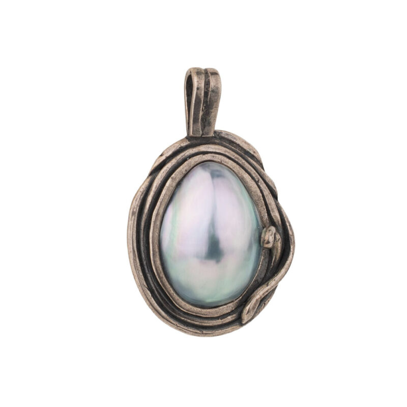 925 Sterling Silver Oval Shell Pendant