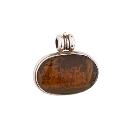Sterling Silver Pendant with Ancient Greek Intaglio Seal Stone