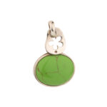 Green Turquoise Oval Pendant – 925 Sterling Silver