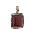 Carnelian Gemstone Pendant – Handmade Silver 925