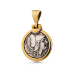Athena Greek Goddess Pendant - Sterling Silver and Gold Plated