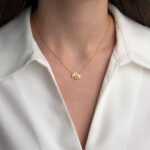 Family Necklace with Parents and Two Daughters Pendant - 9K Gold - Image 2