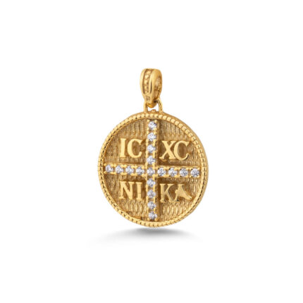 Byzantine Konstantinato Coin Pendant - 9K Gold