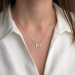 Family Necklace with Father Mother and Daughter Pendant - 9K Gold - Image 2