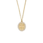 Constantinato Oval Necklace with Zircon - 9k Gold