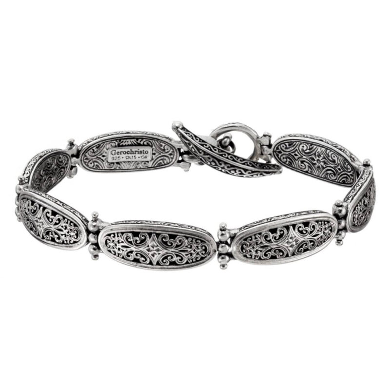 Gerochristo - Mediterranean oval Bracelet in Sterling Silver