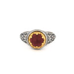 925 Sterling Silver Byzantine Ring with Doublet Apatite - Image 5