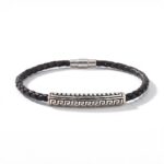 Meander Leather Bracelet in 925 Sterling Silver - Image 5