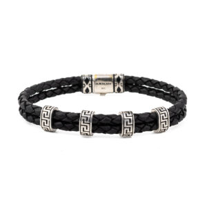 Meander Leather Bracelet – 925 Sterling Silver