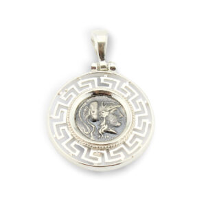 Goddess Athena Coin Pendant - 925 Sterling Silver