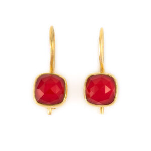 Coral Doublet Earrings - Sterling Silver Gold Plated