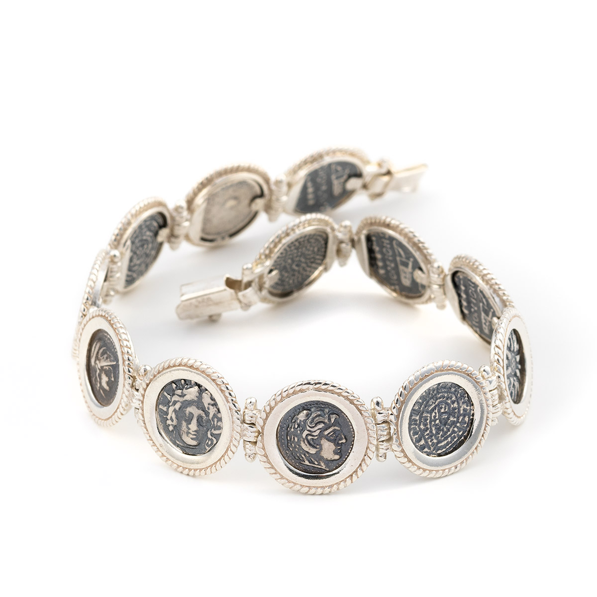 Bracelet with Ancient Greek symbols - Sterling Silver - GREEK ROOTS