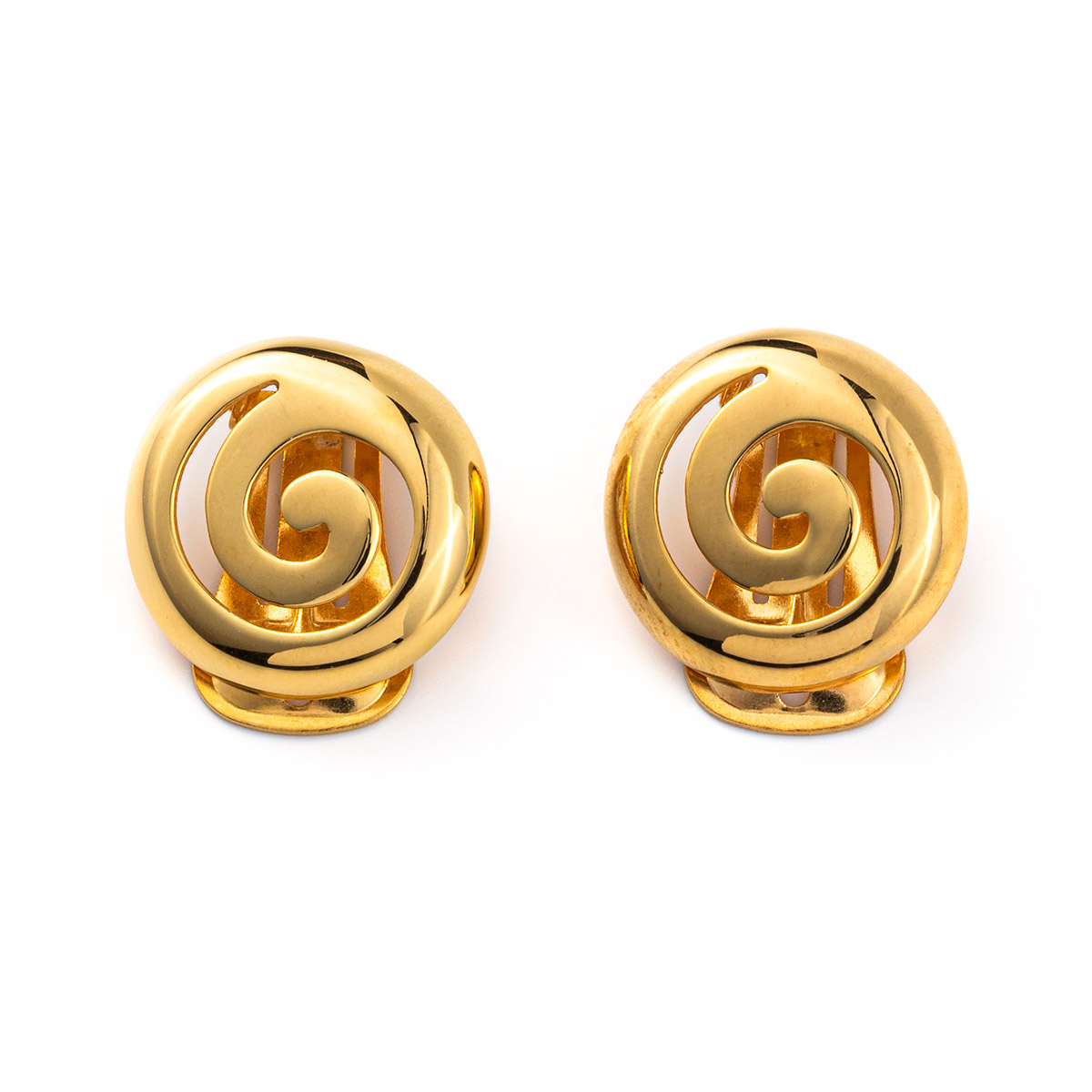 Gold-plated clip earrings