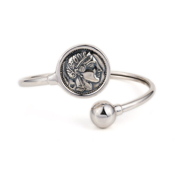 Goddess Athena Coin Hinge Bracelet