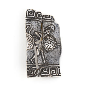 Spartan Mural Reproduction Silver Pendant Brooch
