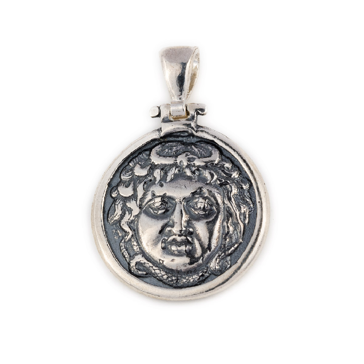 Medusa Necklace Greek Mythology Sterling Silver Pendant 