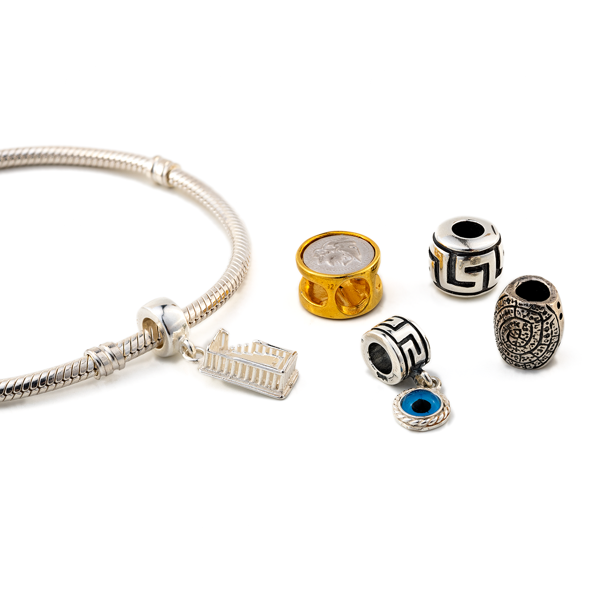 Greek Charm for Pandora bracelet – Sterling Silver - GREEK ROOTS