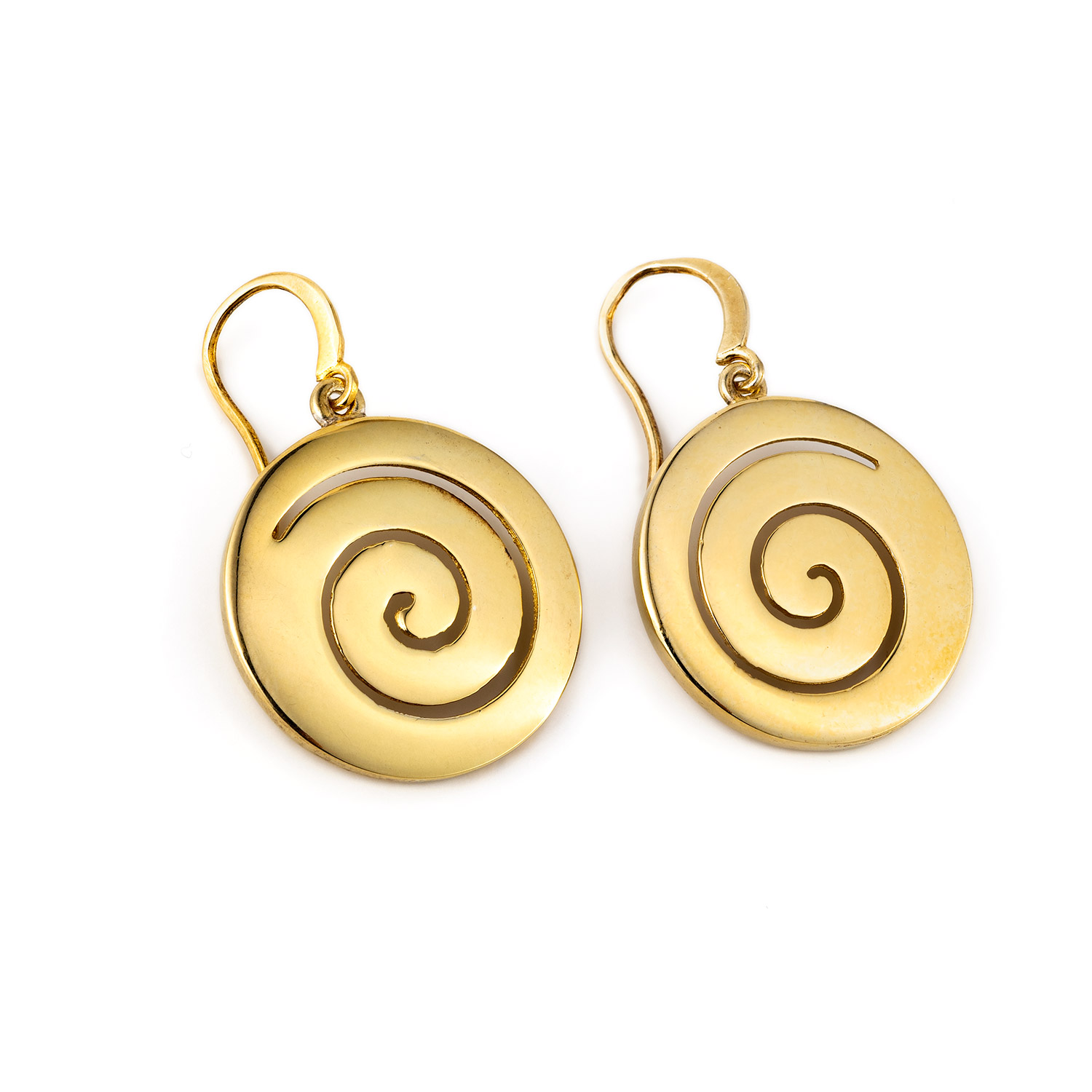 Sterling Silver Gold Plated Spiral Earrings - GREEK ROOTS Ancient Greek