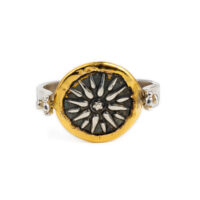 Δαχτυλίδι με τον Ήλιο της Βεργίνας - Χρυσό 14Κ και Ασήμι 925 - GREEK ROOTS